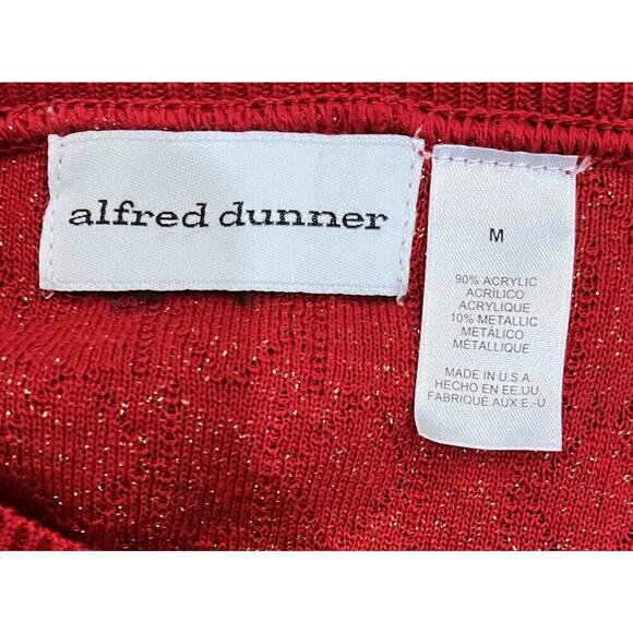 Alfred Dunner Women's Red Knit Speckled Lightweight Sweater Size Medium - Picture 5 of 5